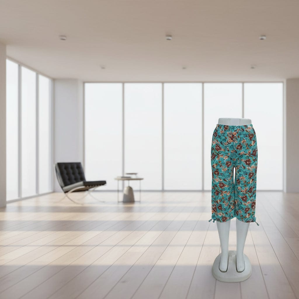 Floral Print Pure Cotton Capri 3/4 pant for Girl (Pack Of 5) Onezeros.in