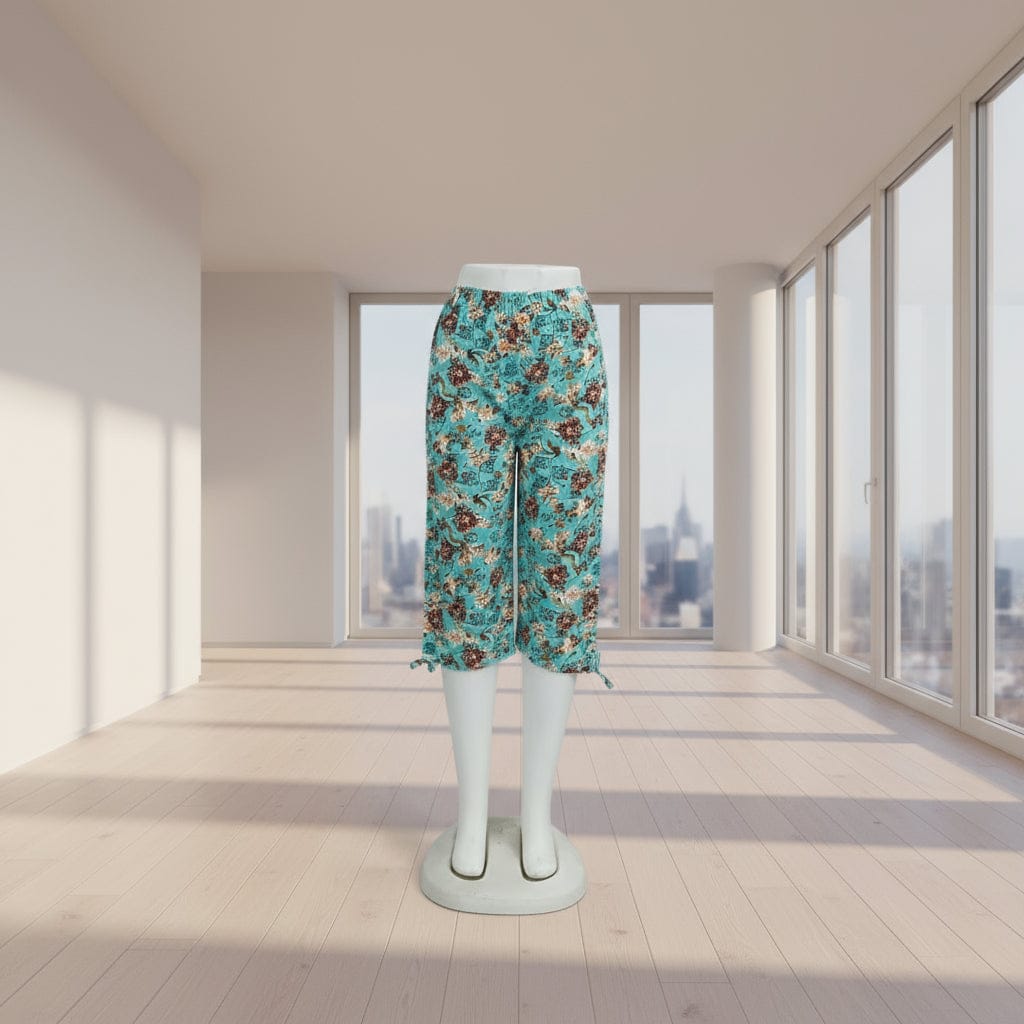 Floral Print Pure Cotton Capri 3/4 pant for Girl (Pack Of 5) Onezeros.in