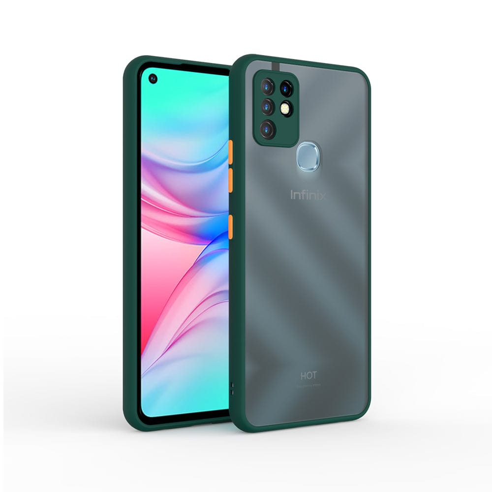Frosted Smoke Case for Infinix Hot 10 Back Cover Dark Green Onezeros.in