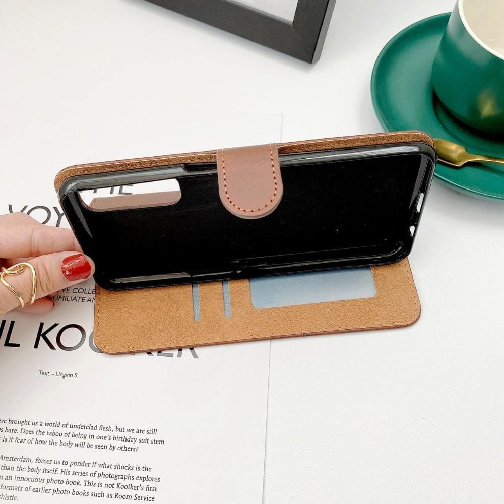AKABEILA Flip Wallet Case For Xiaomi Redmi 12C/11A - PU Leather With Card Slots, Magnetic Closure, Kickstand, Shockproof Cover