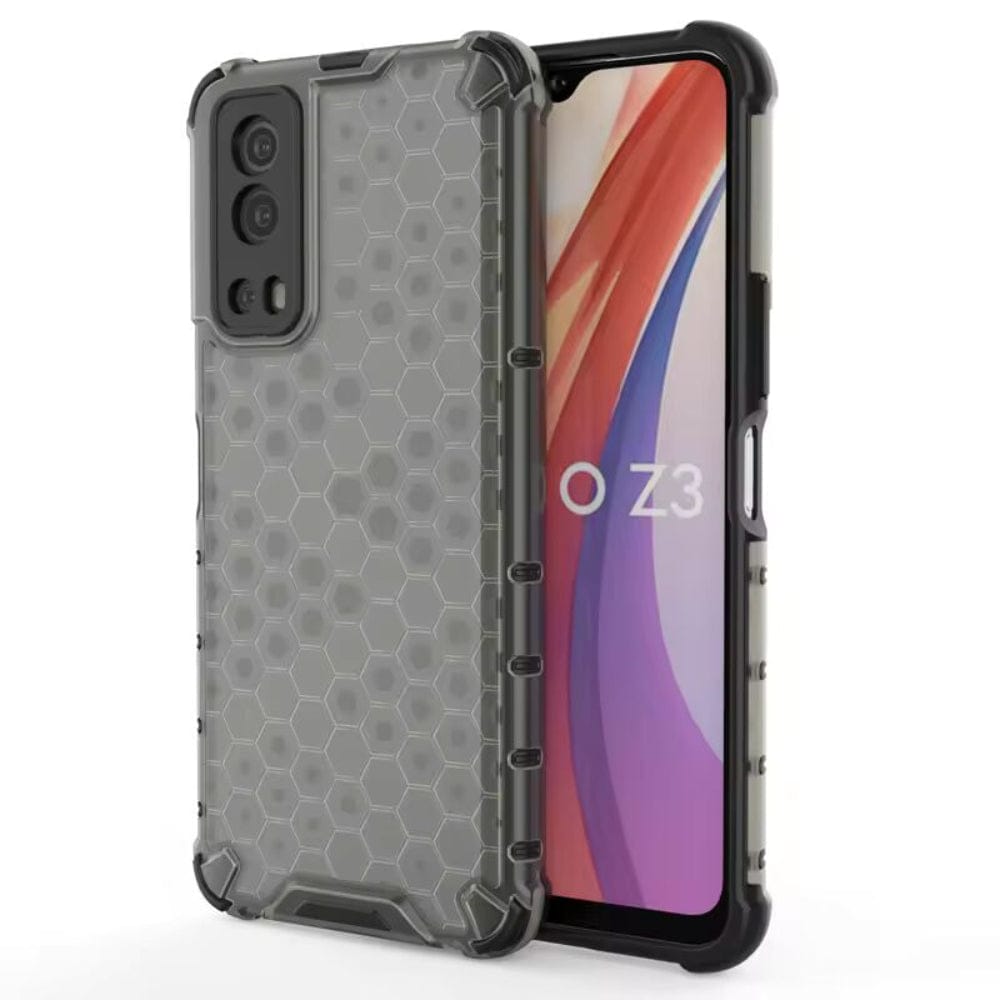 Honeycomb Design Phone Case for iQOO Z3 5G Back Cover Grey Onezeros.in