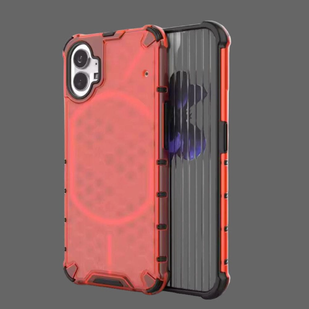 Honeycomb Design Phone Case for Nothing Phone 1 Back Cover Red Onezeros.in