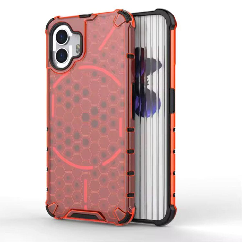 Honeycomb Design Phone Case for Nothing Phone 2 Back Cover Red Onezeros.in