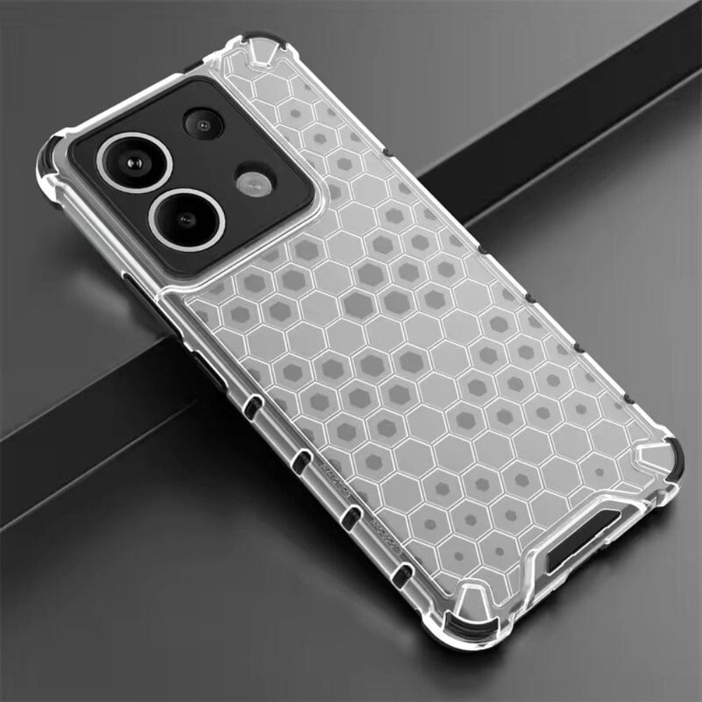 Honeycomb Design Phone Case for Redmi Note 13 5G Back Cover White Onezeros.in