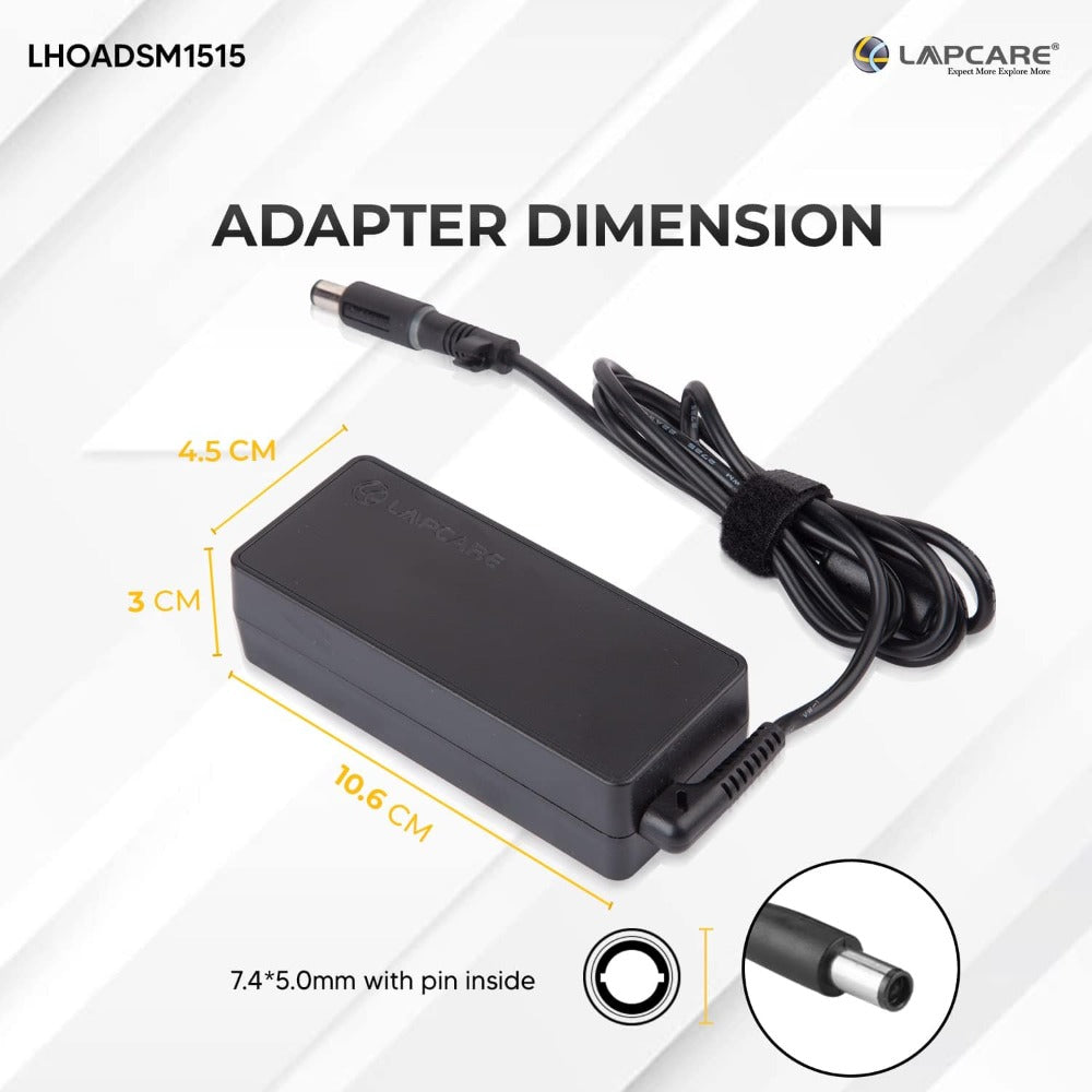Lapcare Adapter for HP 18.5v 3.5A 65w Smart Laptop Charger Electronics Accessories