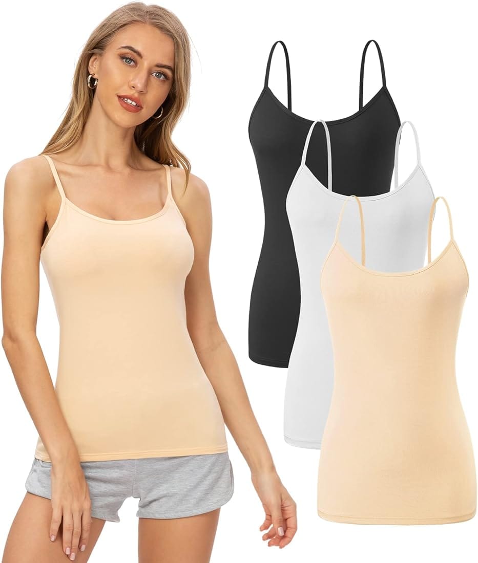 Lotus Women's Camisole Slips with Adjustable Strap (Pack of 3) Onezeros.in