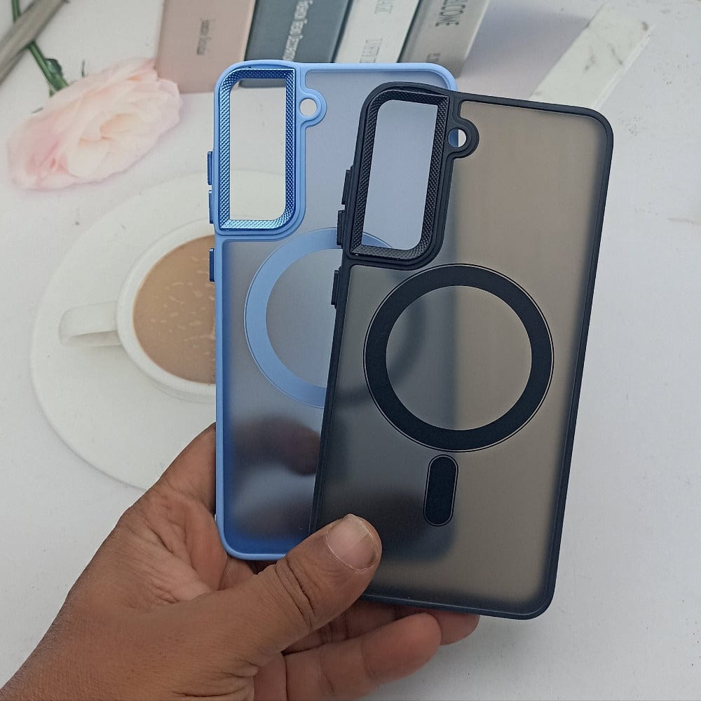 Magnetic Magsafe Matte Finish Cell Phone Case for Samsung S21 FE Onezeros.in