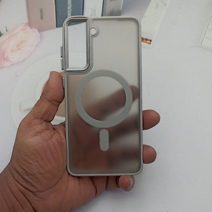 Magnetic Magsafe Matte Finish Cell Phone Case for Samsung S21 FE Gray Onezeros.in
