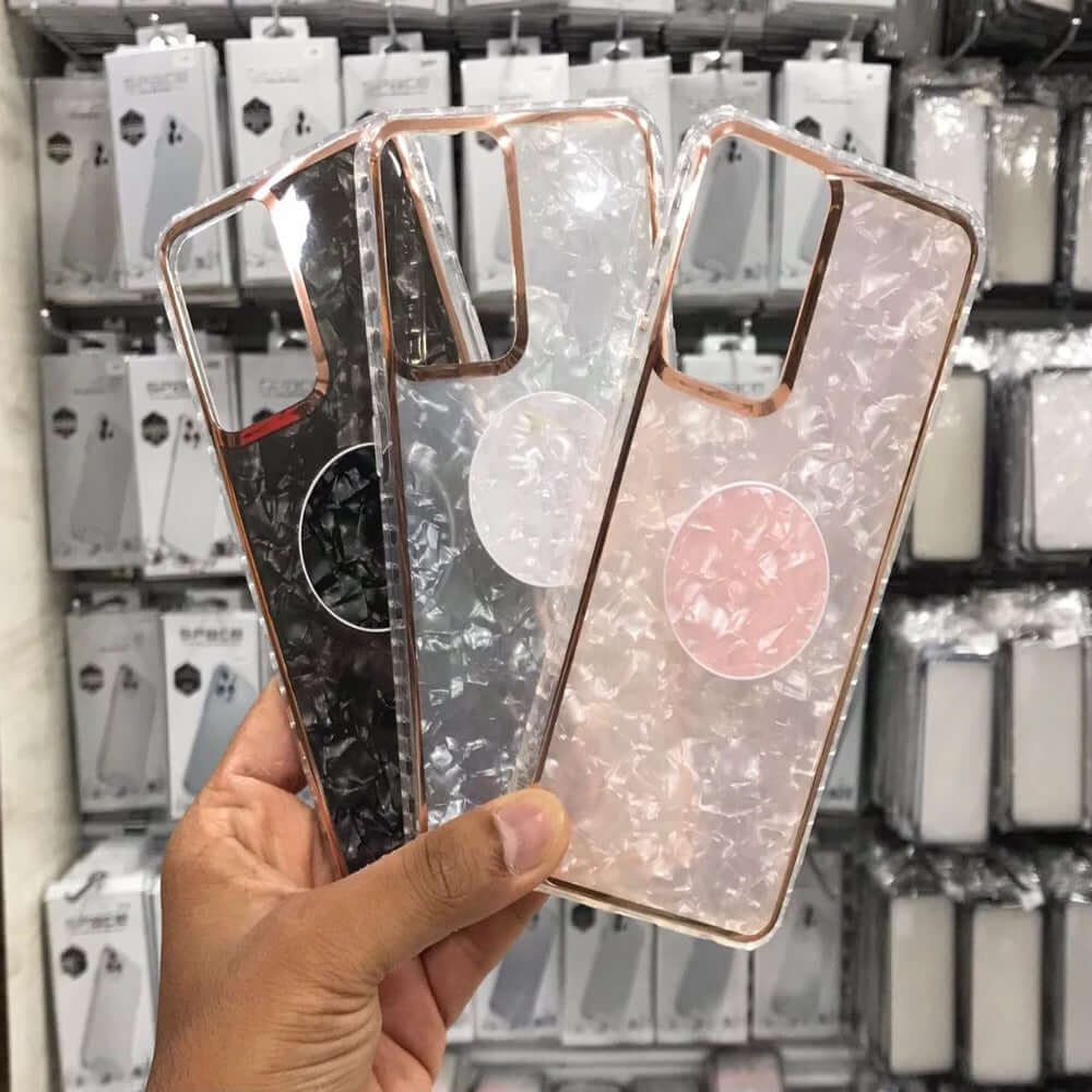 Marble Pattern Back Cover For OPPO A16 Phone Case With Pop Up Holder Mobile Phone Accessories