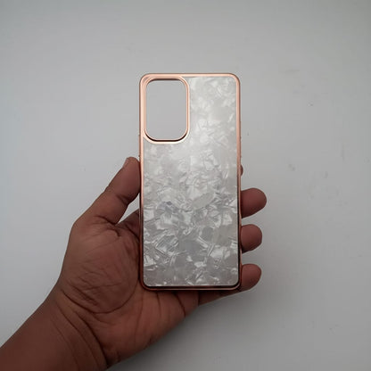 Marble Pattern Back Cover For Samsung Galaxy A53 5G Phone Case With Pop Up Holder White Onezeros.in