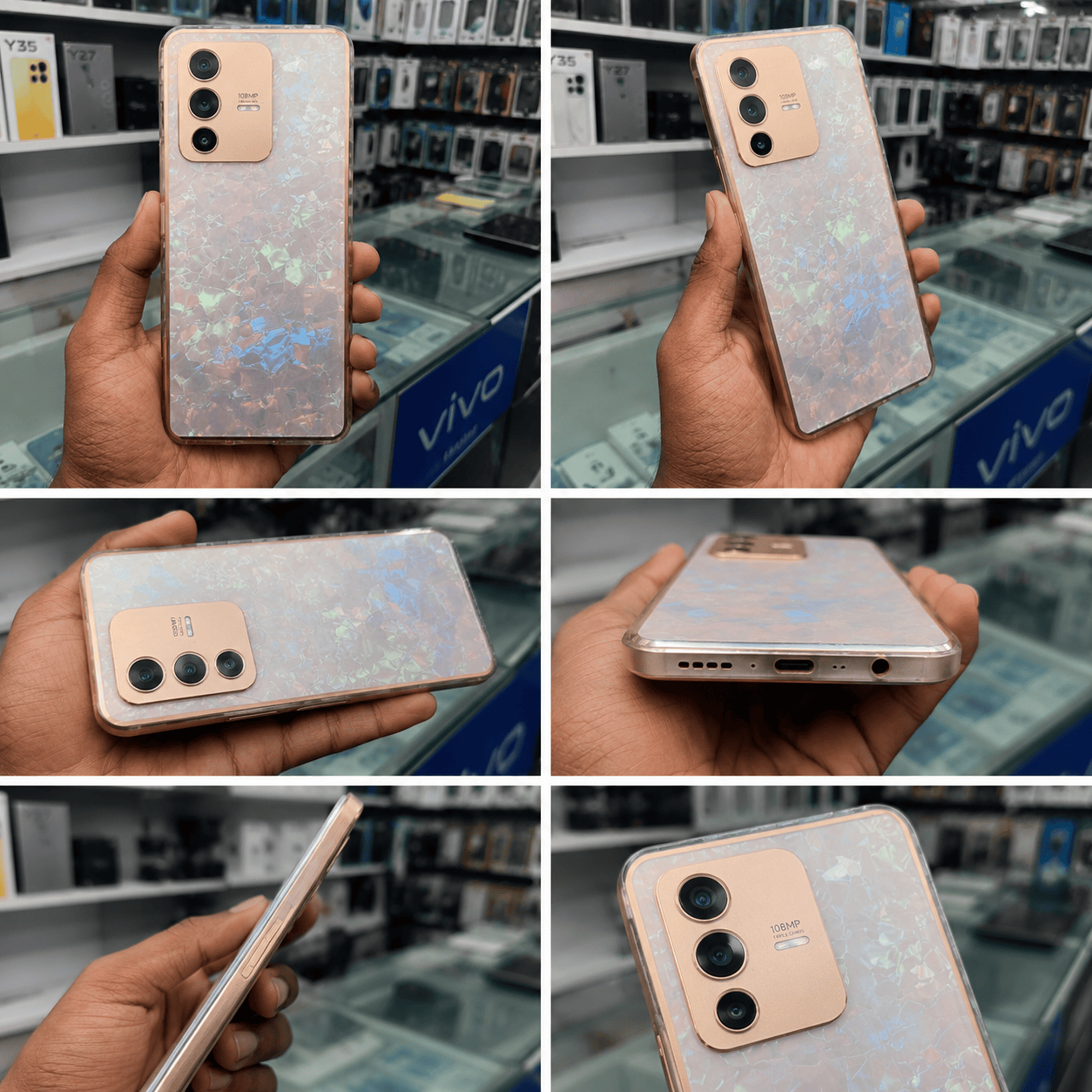 Marble Pattern Back Cover For Vivo V23 Pro Phone Case With Pop Up Holder Mixed Onezeros.in