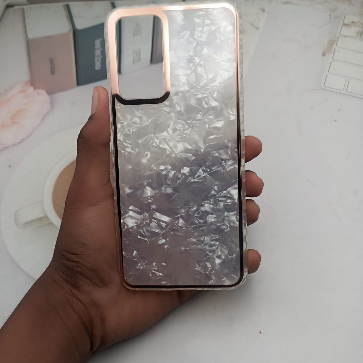 Marble Pattern Back Cover For Vivo Y73 Phone Case With Pop Up Holder Onezeros.in