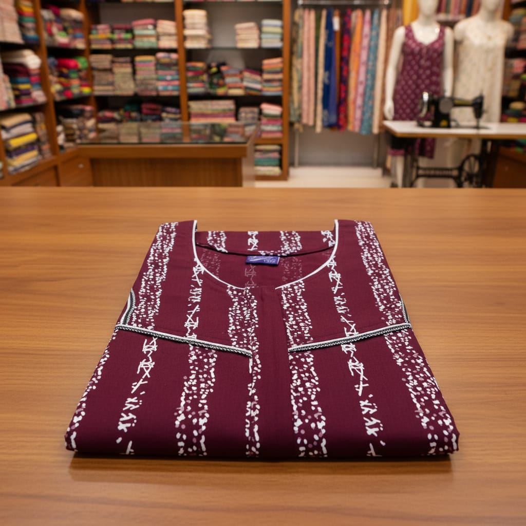 Maroon Stripe Nighty for Women 2XL Onezeros.in