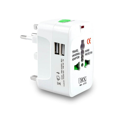 MX Universal Worldwide Travel Adapter with USB Port Electronics Accessories