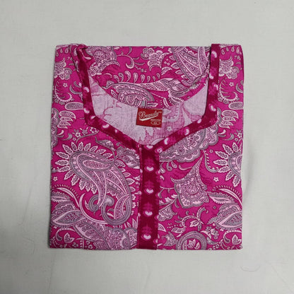Pansy Purple Color Floral Pattern Nighty XL / 2 Onezeros.in
