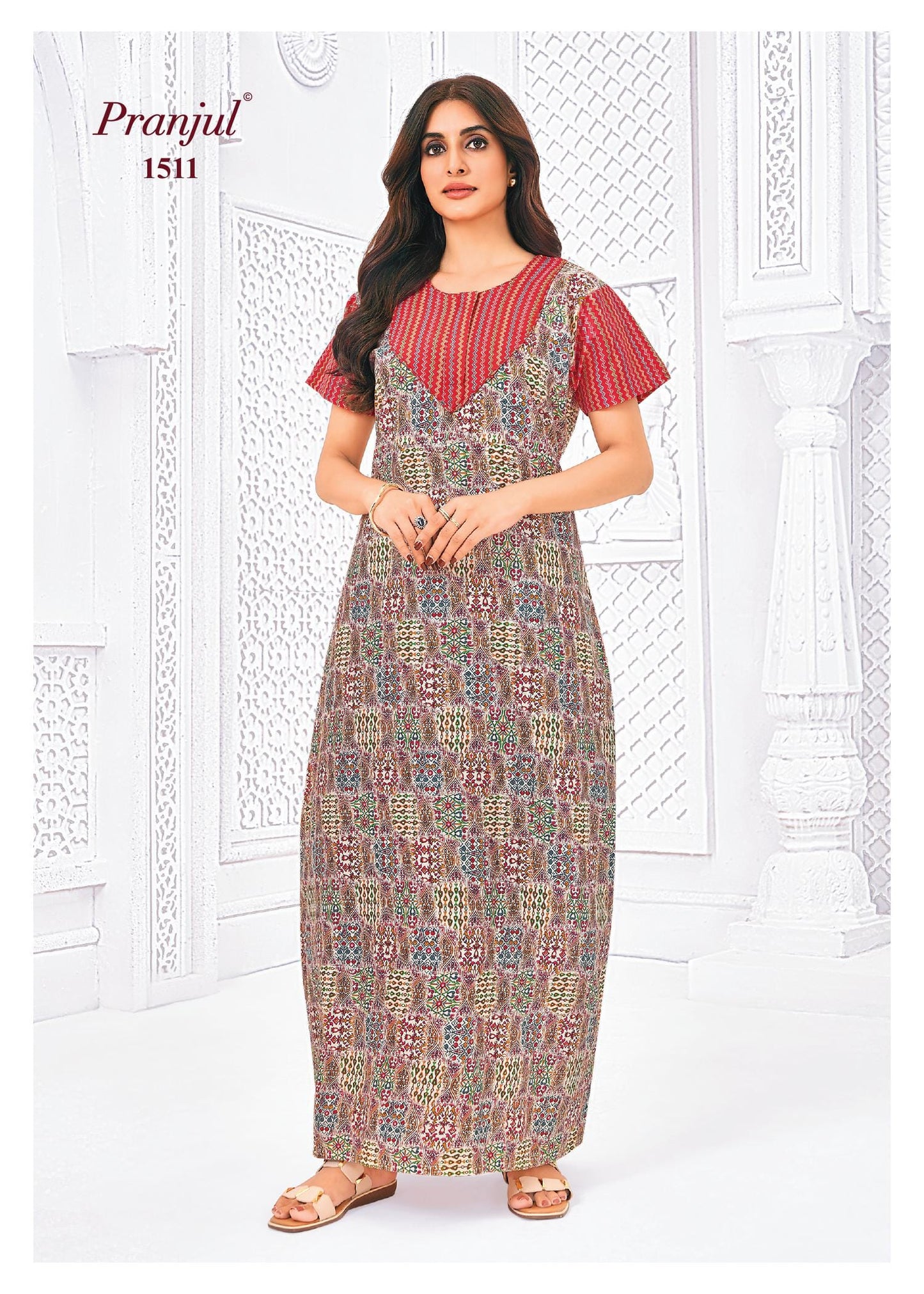 Pranjul Printed Cotton Nighty Sleepwear Onezeros.in