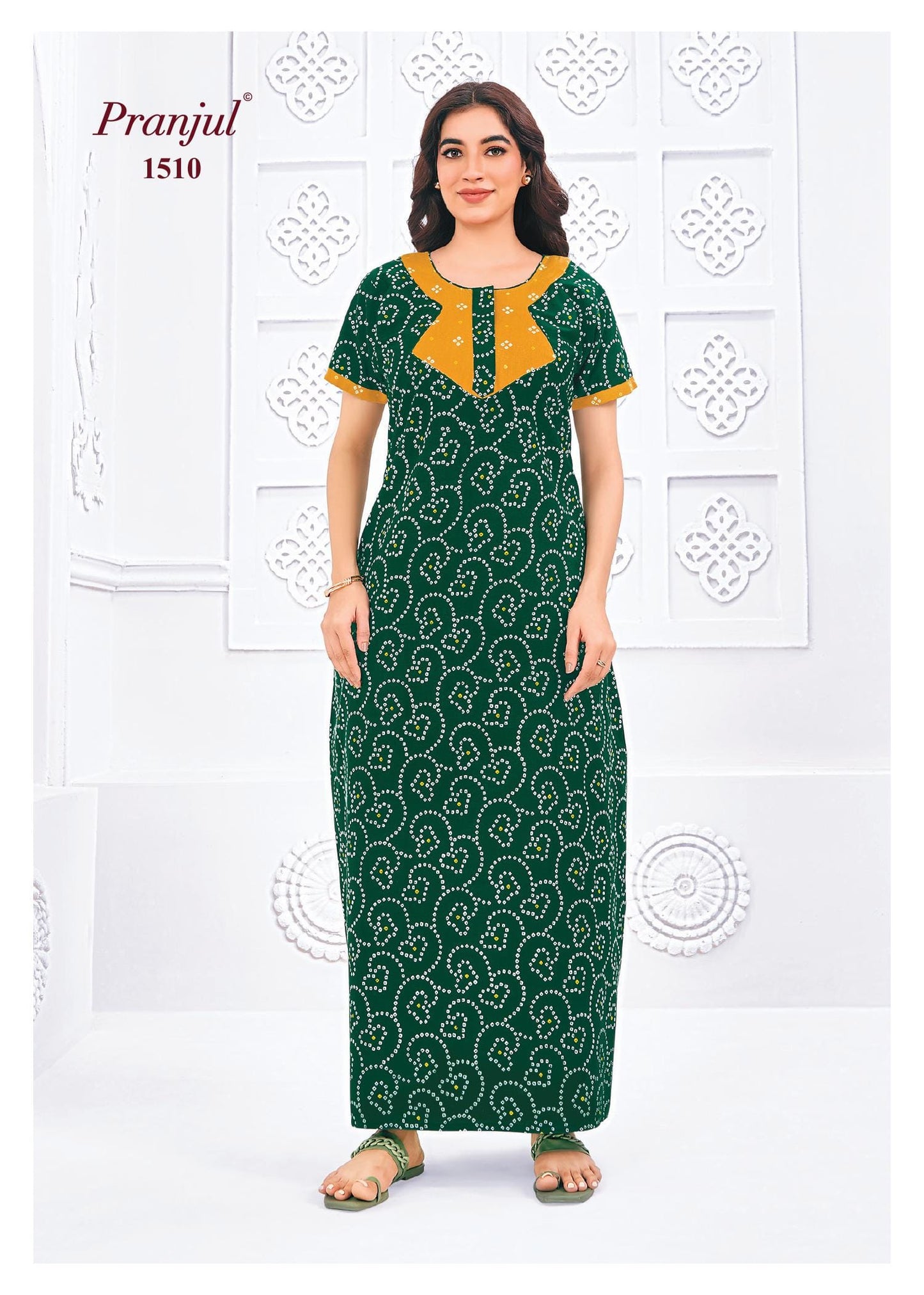 Pranjul Printed Cotton Nighty Sleepwear XXL / 1510 Onezeros.in