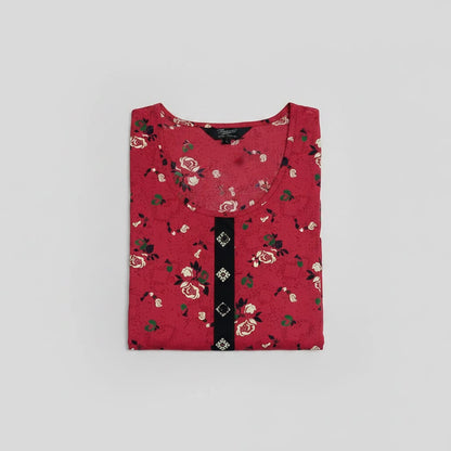 Red Rose Floral Pattern Nighty 2XL Onezeros.in