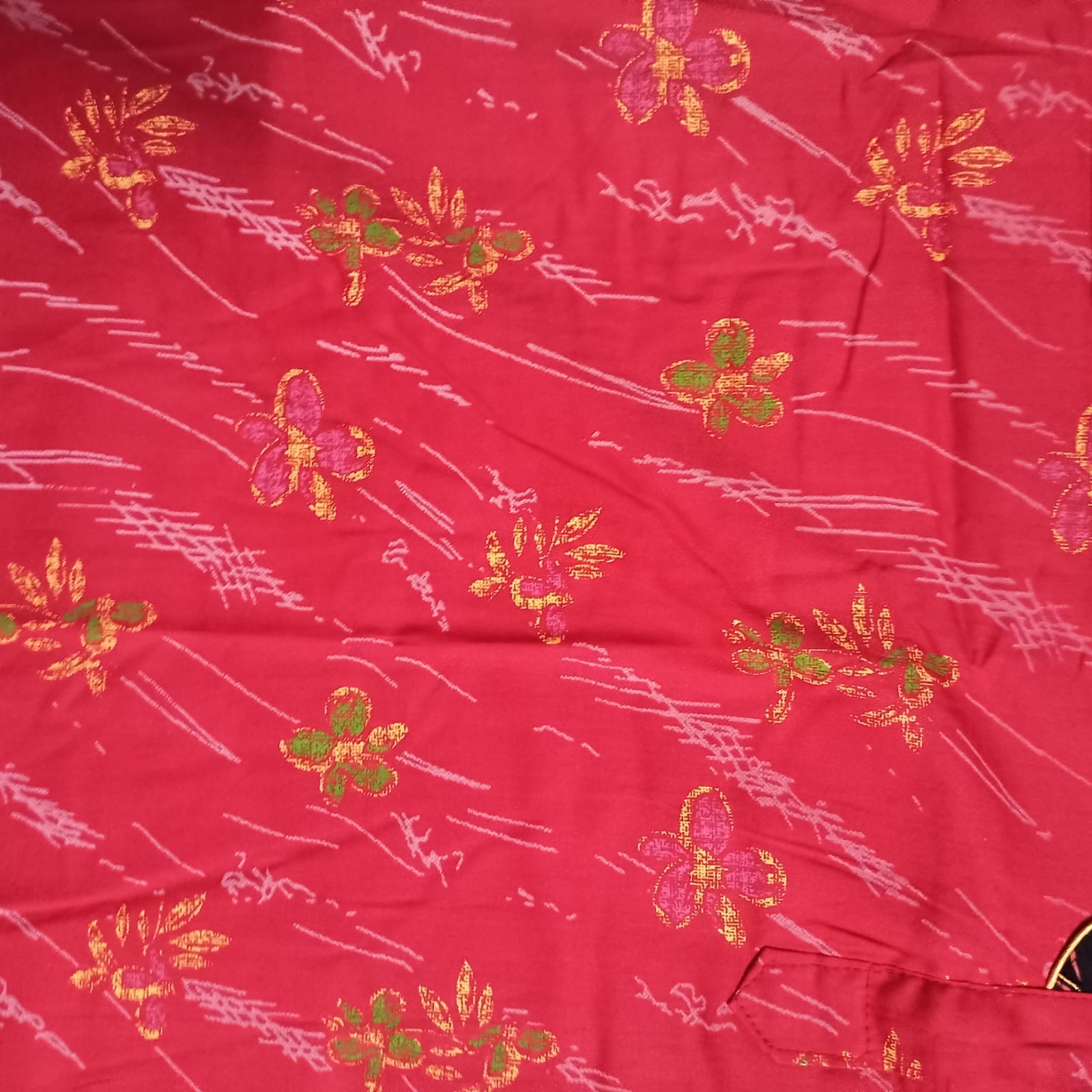 Red with Black Floral Pattern Big Size Nighty Onezeros.in