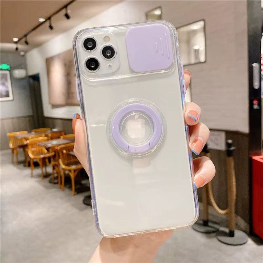 Ring with Shuter Silicone Case For iPhone 13 Pro Max Purple Onezeros.in