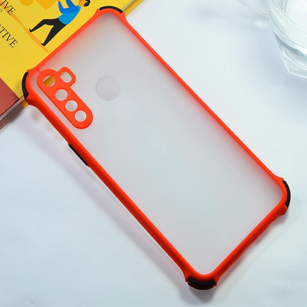 Shockproof Smoke Case For Realme 5 Mobile Cover Red Onezeros.in