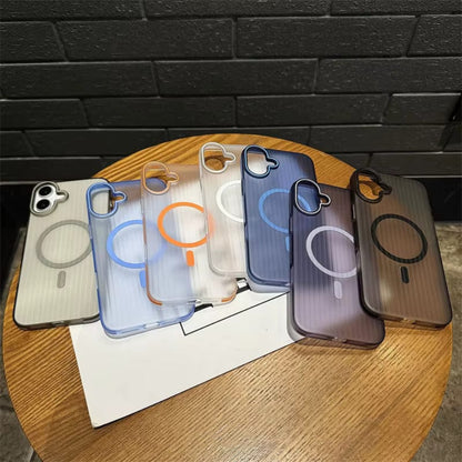 Striped Corrugated Board Pattern Back Cover for iPhone 16 Phone Case Onezeros.in