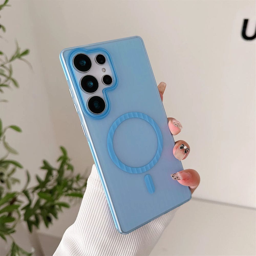 Striped Corrugated Board Pattern Back Cover for Samsung Galaxy S25 Ultra Phone Case Sky Blue Onezeros.in