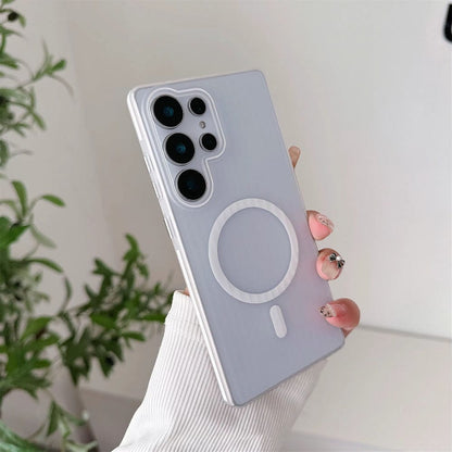 Striped Corrugated Board Pattern Back Cover for Samsung Galaxy S25 Ultra Phone Case White Onezeros.in