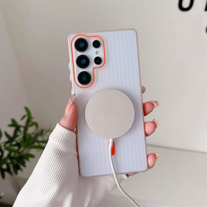 Striped Corrugated Board Pattern Back Cover for Samsung Galaxy S25 Ultra Phone Case Onezeros.in