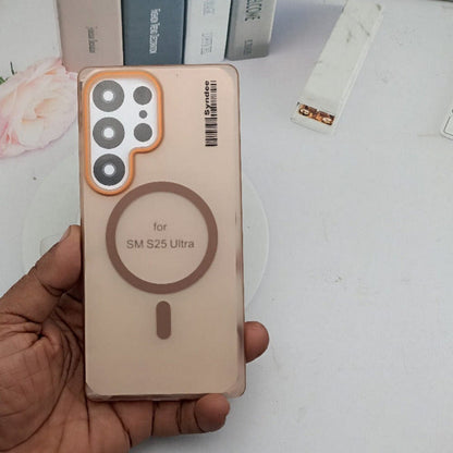 SYNDEE Barcode Theme Phone Case for Samsung S25 Ultra Back Cover Orange Onezeros.in