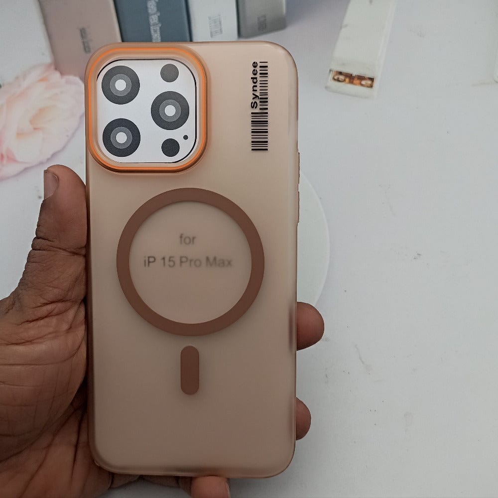 SYNDEE Mate Magsafe Barcode Phone Case for iPhone 15 Pro Max Back Cover Orange Onezeros.in