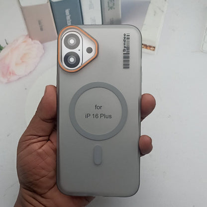 SYNDEE Mate Magsafe Barcode Phone Case for iPhone 16 Plus Back Cover Gray Onezeros.in