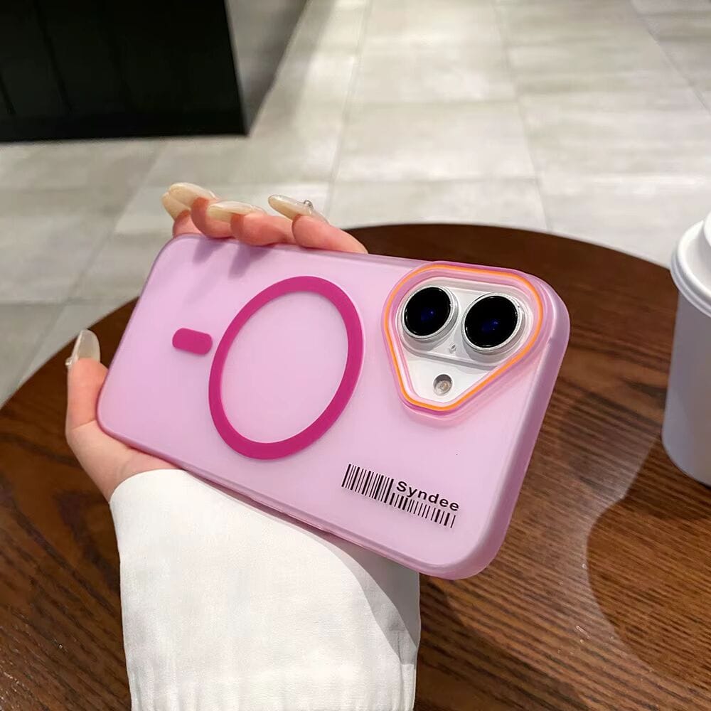SYNDEE Mate Magsafe Barcode Phone Case for iPhone 17 Back Cover Pink Onezeros.in