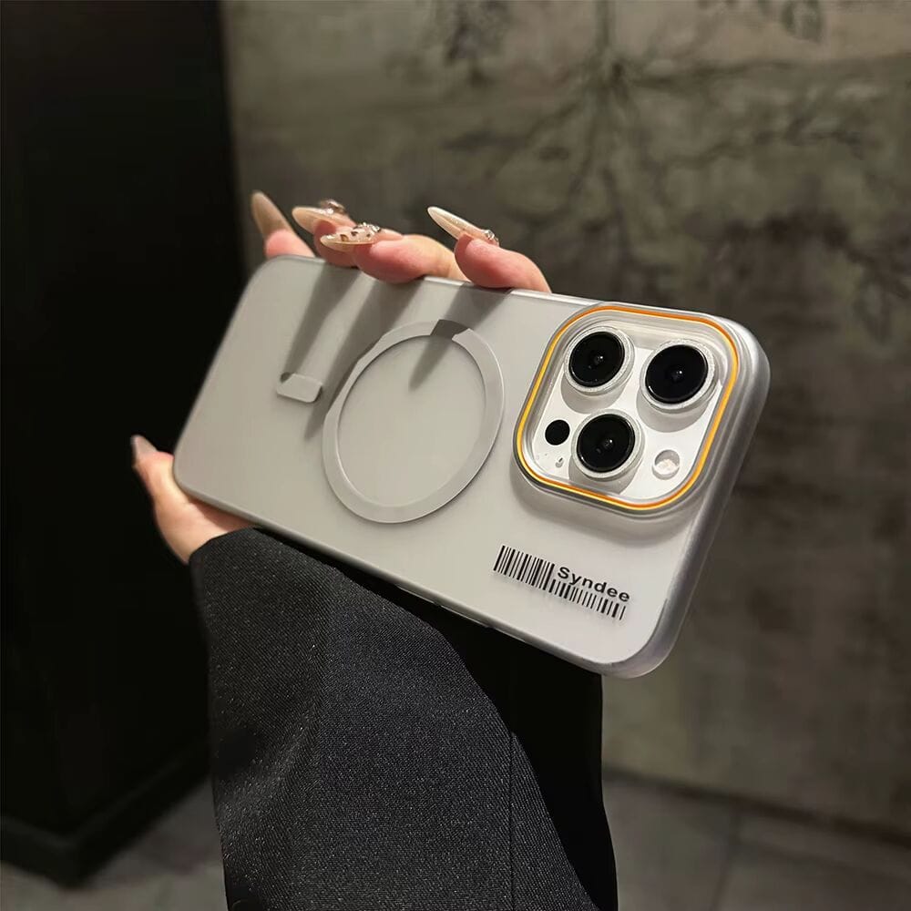 SYNDEE Mate Magsafe Barcode Phone Case for iPhone 17 Back Cover Gray Onezeros.in