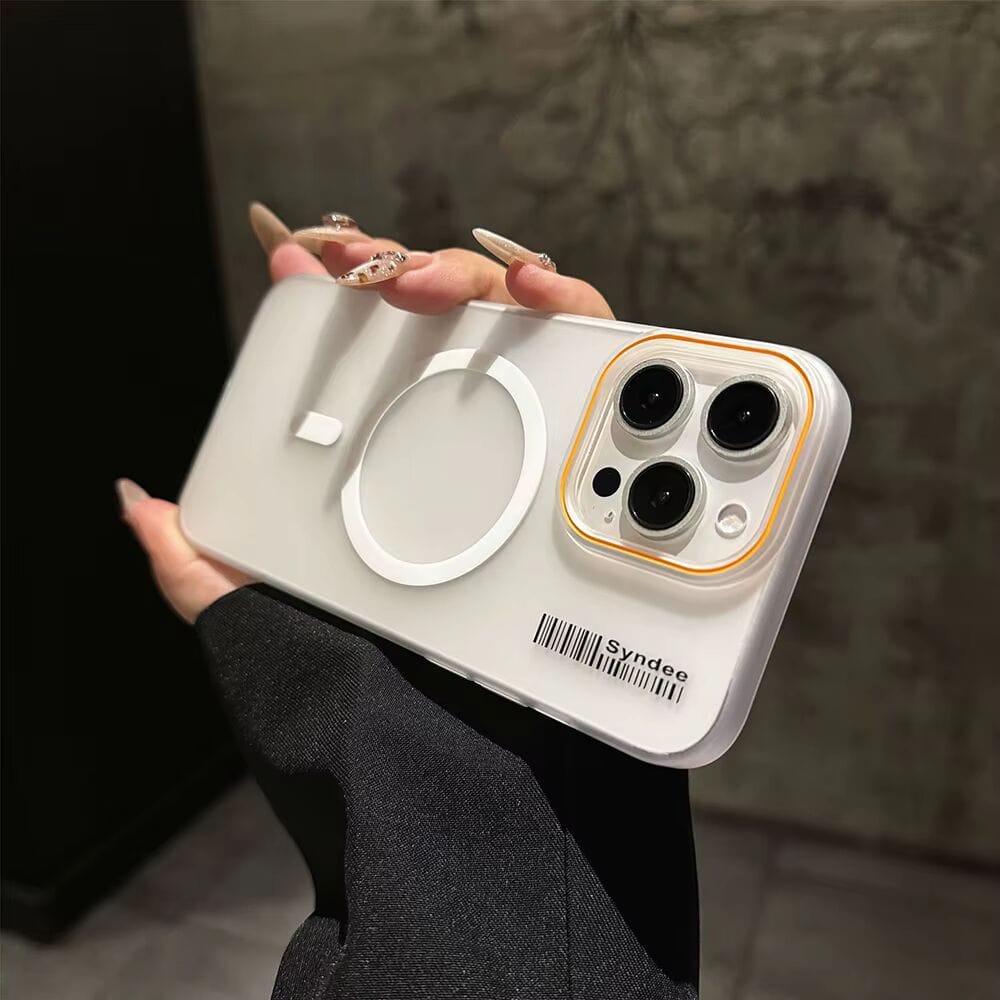 SYNDEE Mate Magsafe Barcode Phone Case for iPhone 17 Back Cover White Onezeros.in