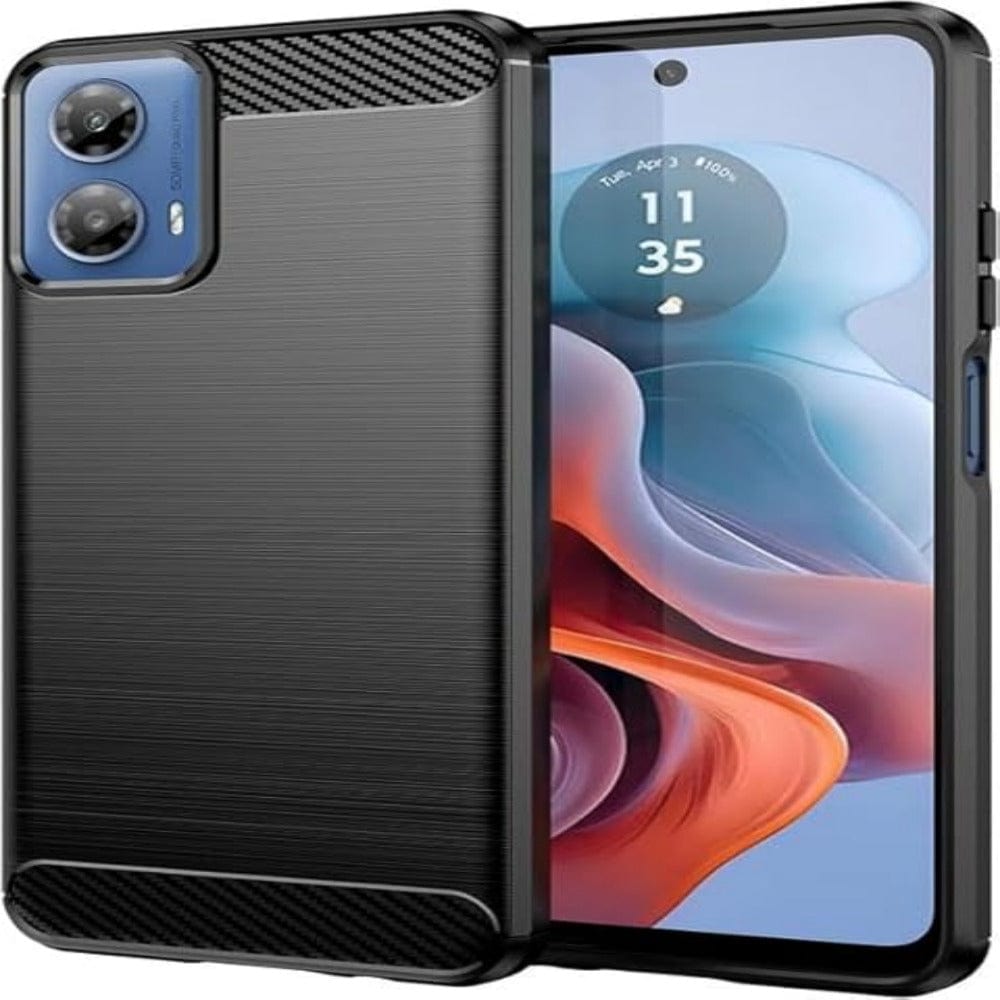Thin Carbon Fiber Phone Case for Moto G45 5G Back Cover Black Onezeros.in