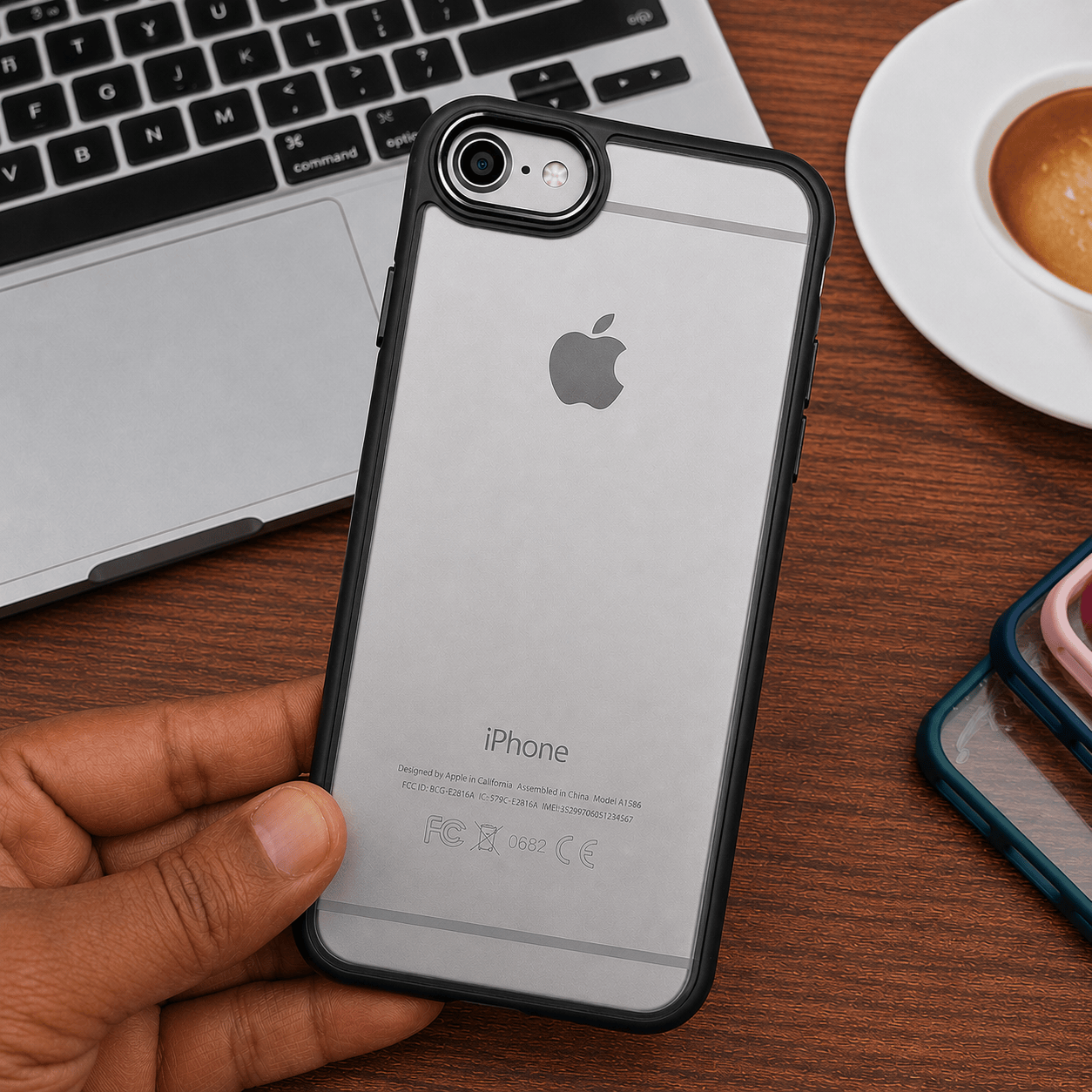 Transparent Design Case For iPhone 6 Electroplating Camera Phone Cover Black Onezeros.in