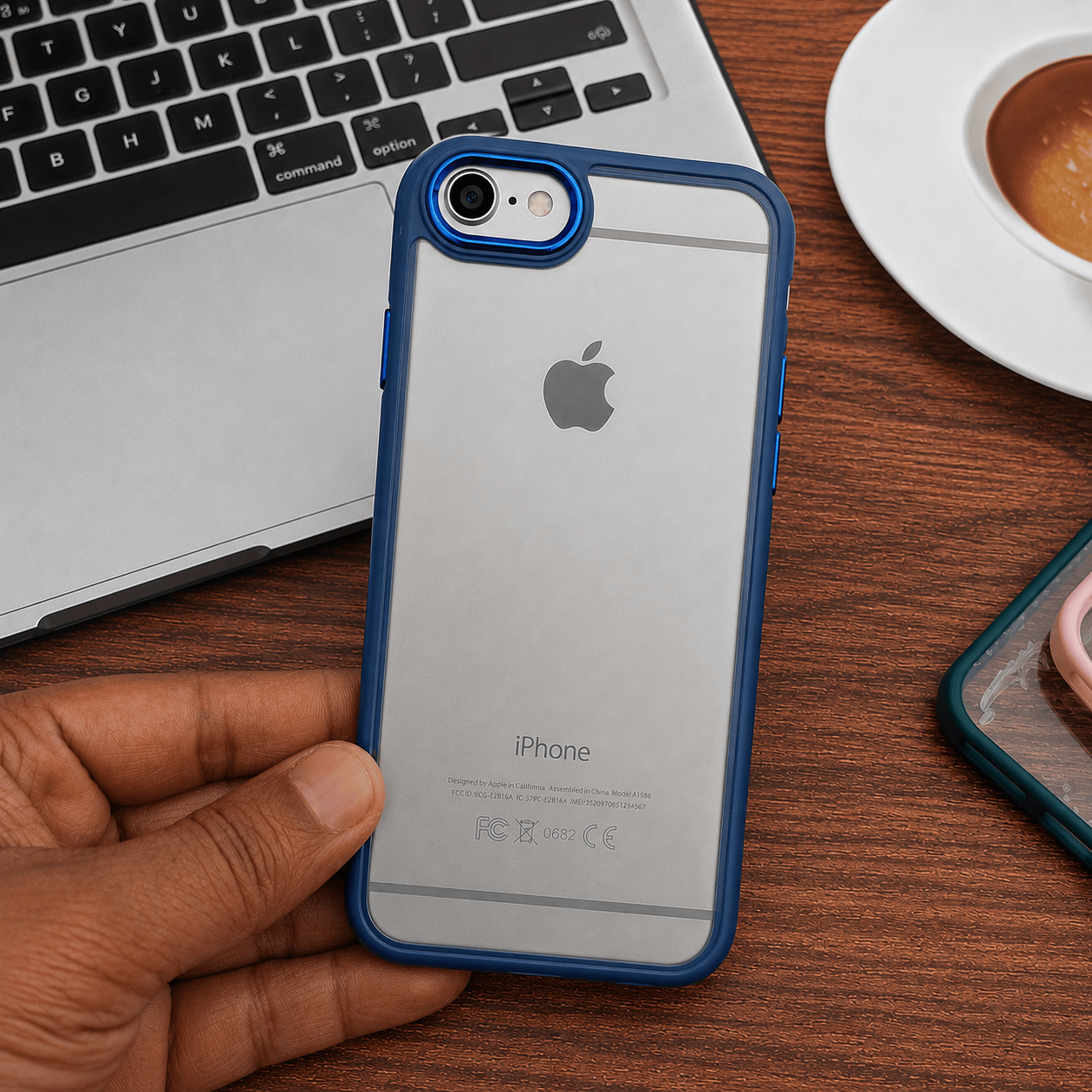 Transparent Design Case For iPhone 6 Electroplating Camera Phone Cover Blue Onezeros.in