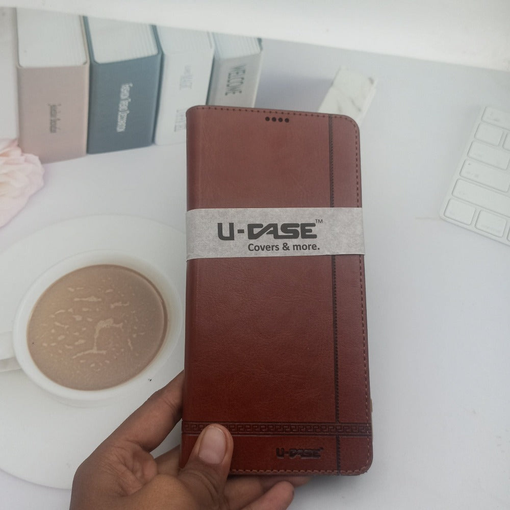 U-Case Leather Flip Cover For Realme 8 Mobiles & Accessories