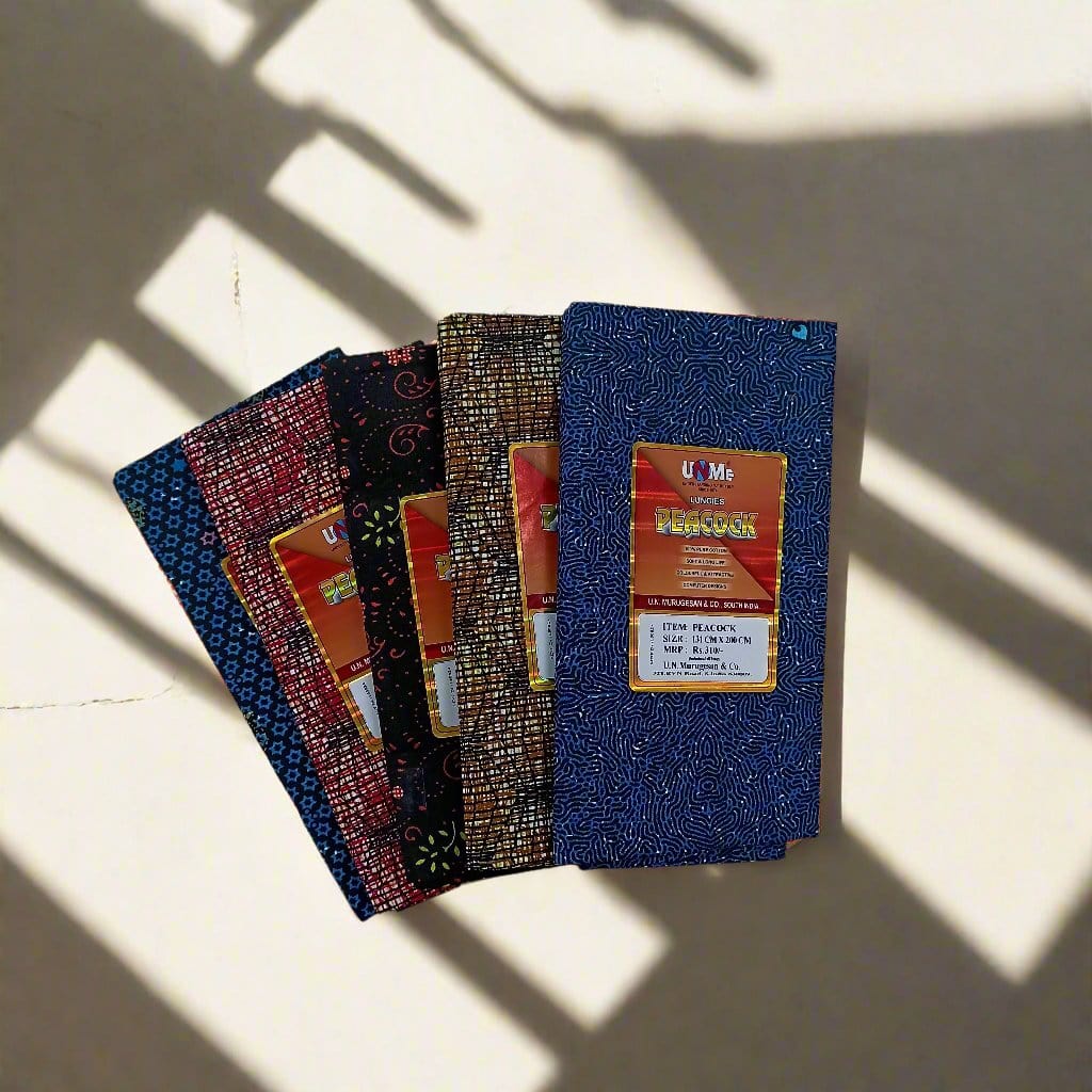 UNME Peacock Lungie Kaili - Assorted Colors Printed Pattern Onezeros.in