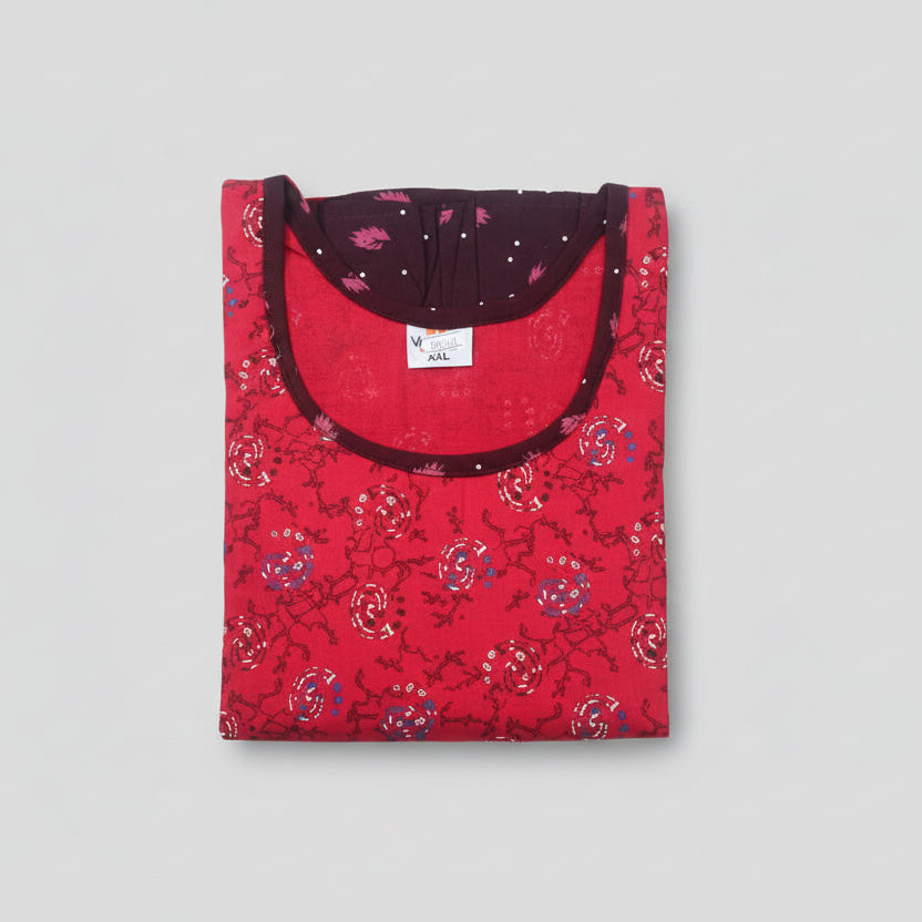 Red Color Frock Nighty Onezeros.in