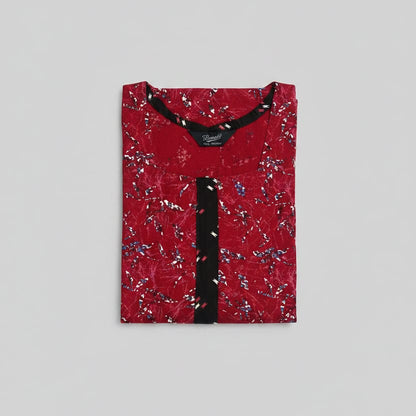 Wine Red with Spray Pattern Nighty Onezeros.in