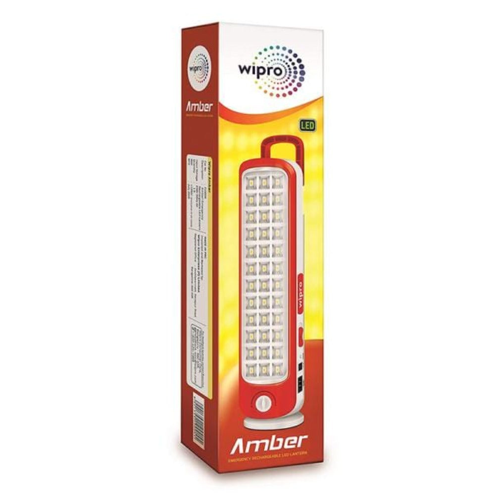 Wipro Amber Rechargeable Emergency LED Lantern Lighting