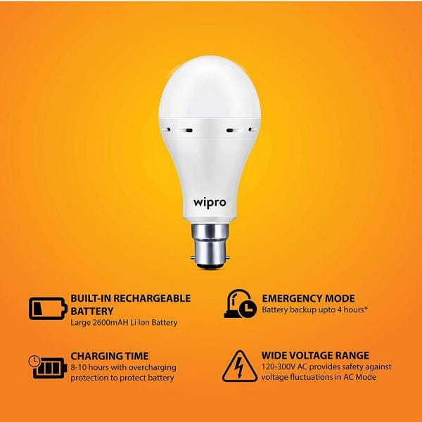 Wipro Garnet Emergency LED Bulb Lighting
