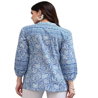 Women's Floral Printed Cotton Top Apparel & Accessories