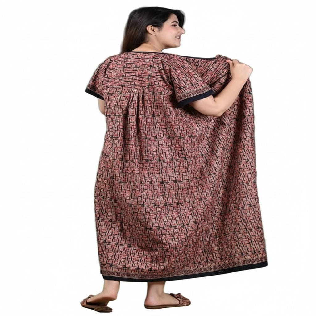 Yoga Pink Color Front Full Open Nighty Onezeros.in