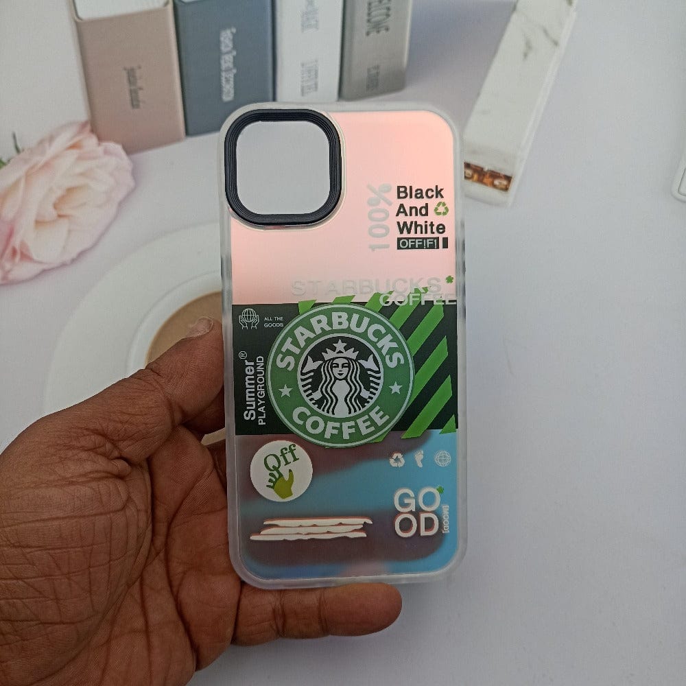 3D Starbucks Colorful Camera Frame Phone Case for iPhone 13 Mobiles & Accessories