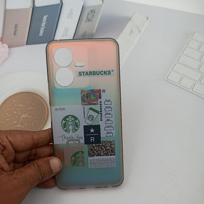 3D Starbucks Icons with color changing Back Cover for Vivo Y22 Phone Case Mobiles & Accessories
