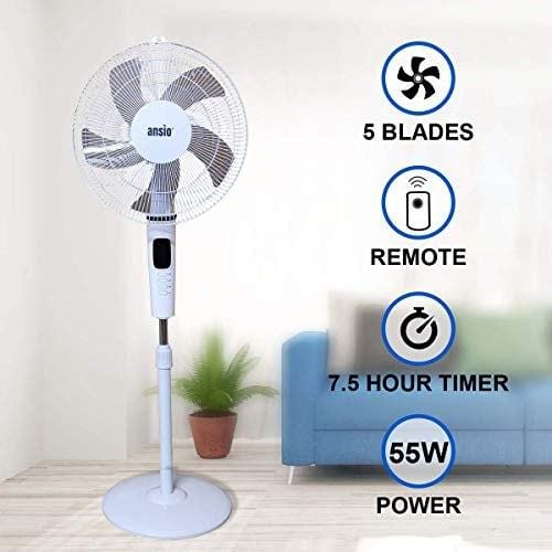 Ansio Pedestal Fan with Remote Home & Garden