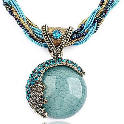 Bohemian Turquoise Gemstone Pendant Apparel & Accessories